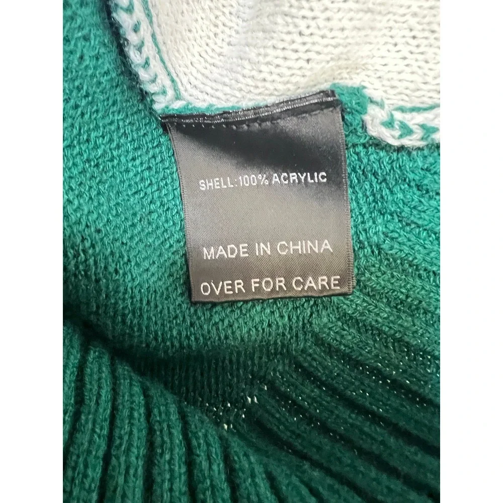 American Stitch Mens XL‎ Green Santa Namasleigh Ugly Christmas Sweater